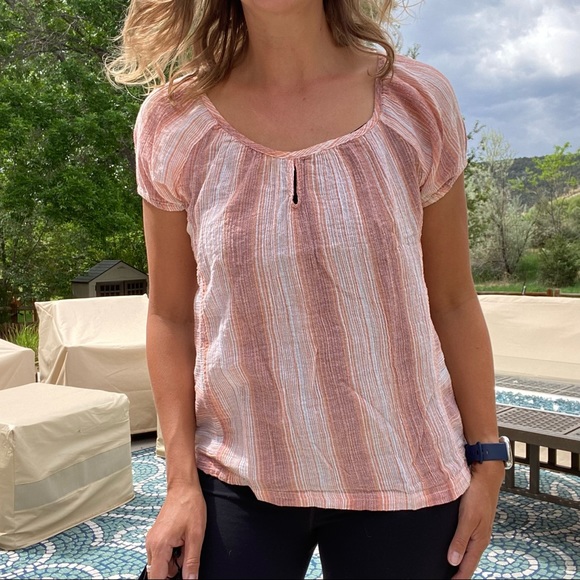 Prana Whitney Top w Keyhole Scoop Neck Tie Back - Picture 2 of 7